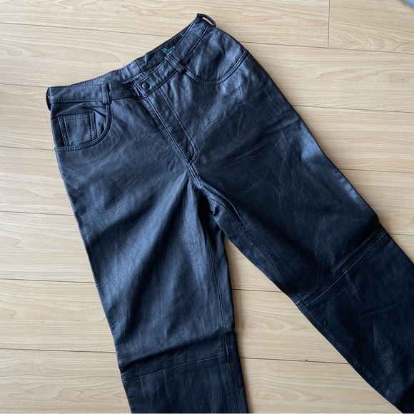VINTAGE Genuine Leather Trousers -Size 12 NWT - Picture 1 of 12